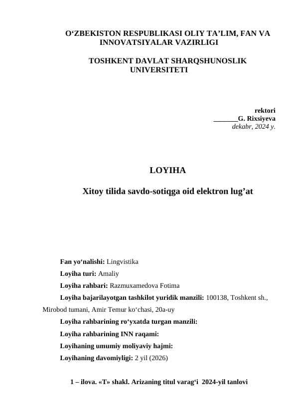 Tadqiqot loyihasi