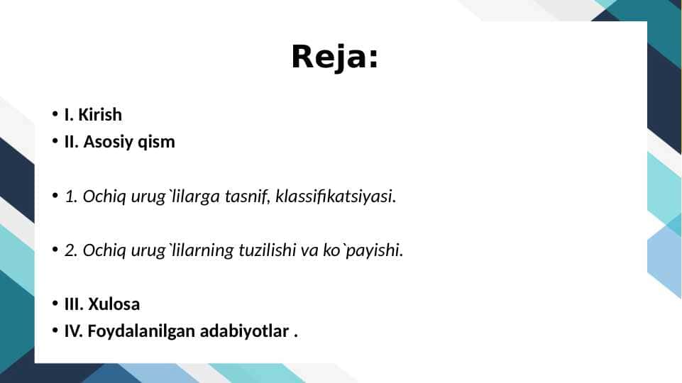 Ochiq urug’lilar
