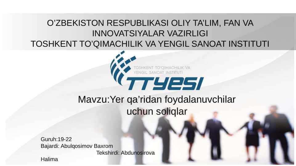 Yer qa’ridan foydalanuvchilar uchun soliqlar