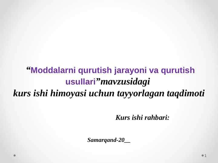 Moddalarni quritish jarayoni va quritish turlari