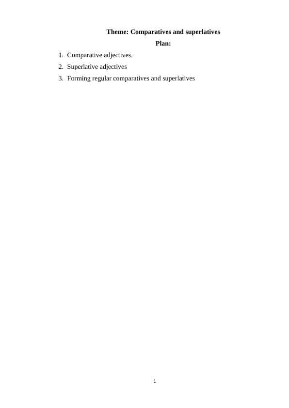 Comparatives and superlatives