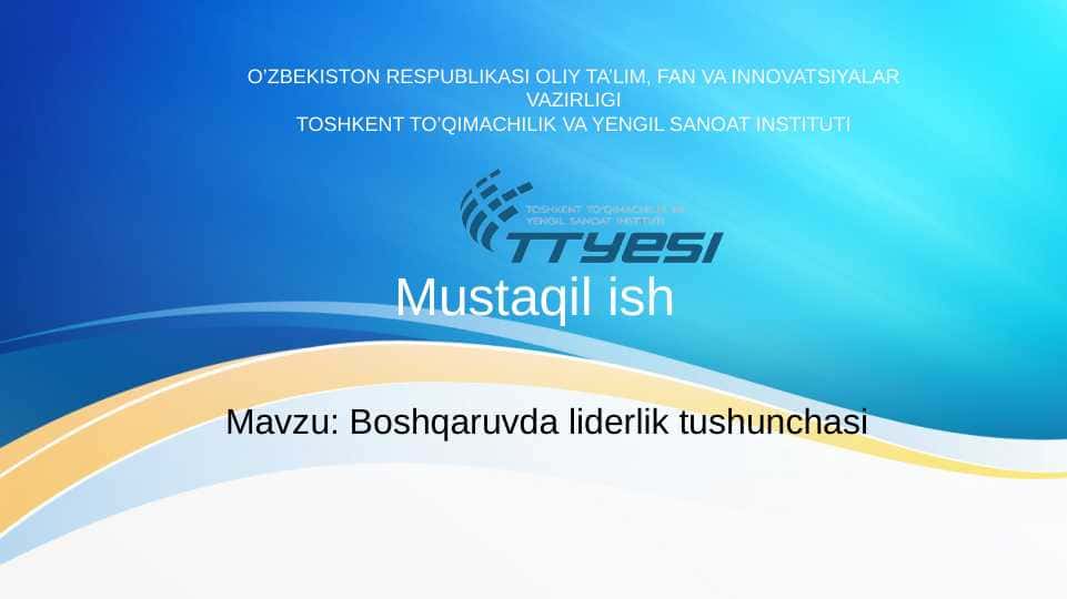 Boshqaruvda liderlik tushunchasi