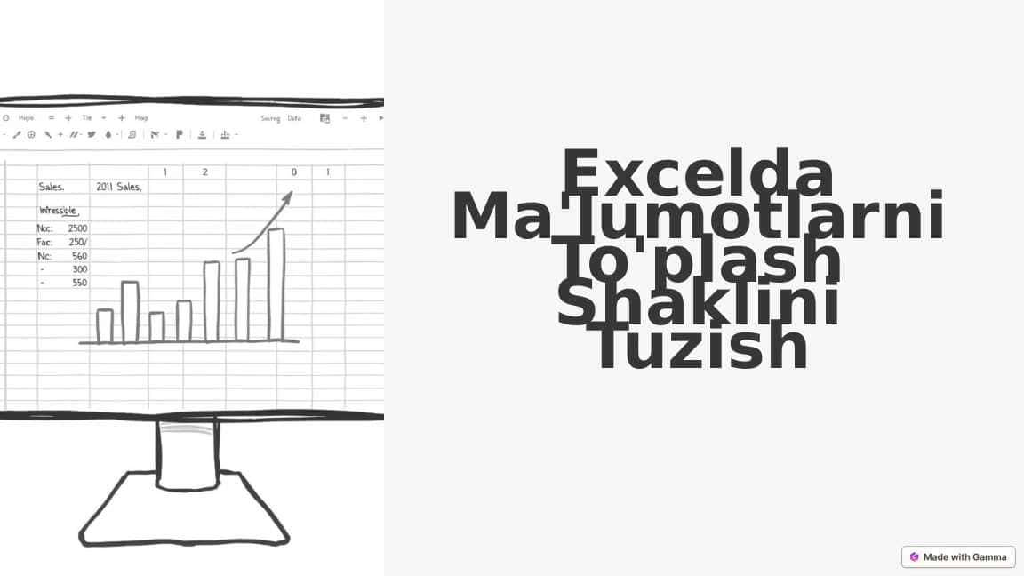 Excelda Malumotlarni Toplash Shaklini Tuzish