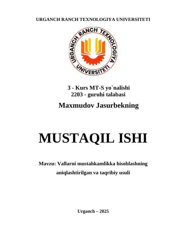 Vallarni mustahkamlikka hisoblashning aniqlashtirilgan va taqribiy usuli