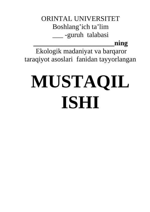 Barqaror taraqiyot asoslari
