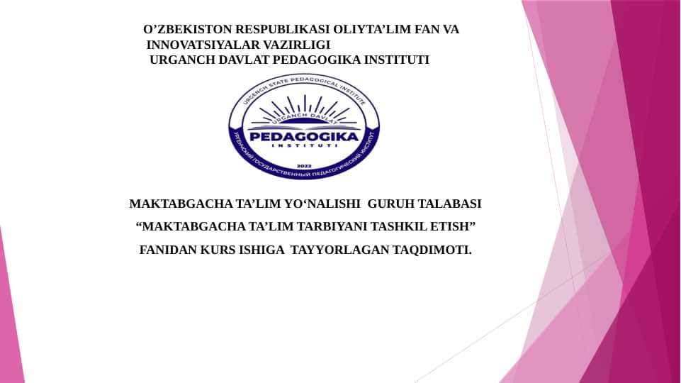 Maktabgacha talim tashkilotlarida jismoniy tarbiyani tashkil etishda milliy qadriyatlardan foydalanish