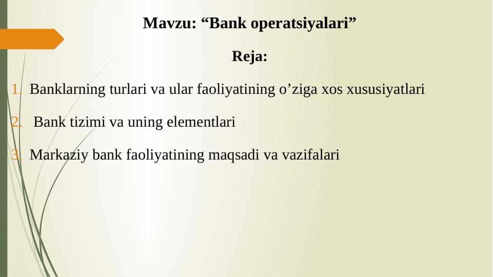 Bank operatsiyalari