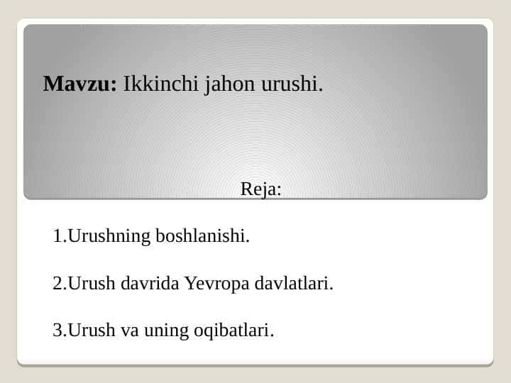 Ikkinchi jahon urushi