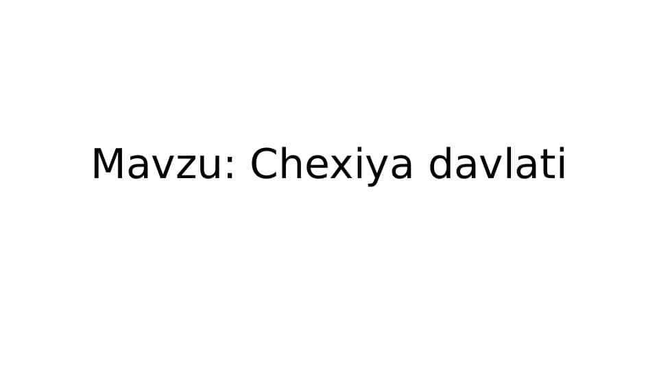 Chexiya davlati iqtisodiyoti