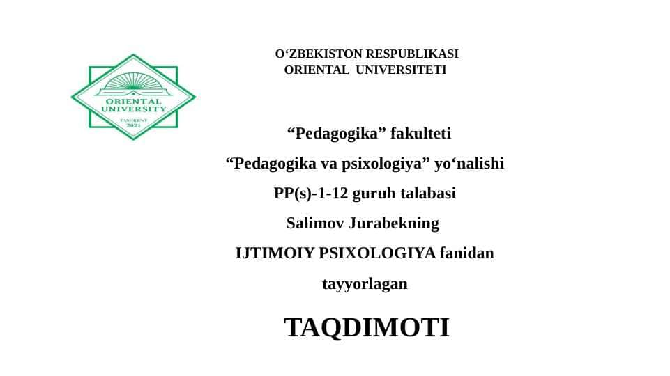 MULOQOTNING TOMONLARI