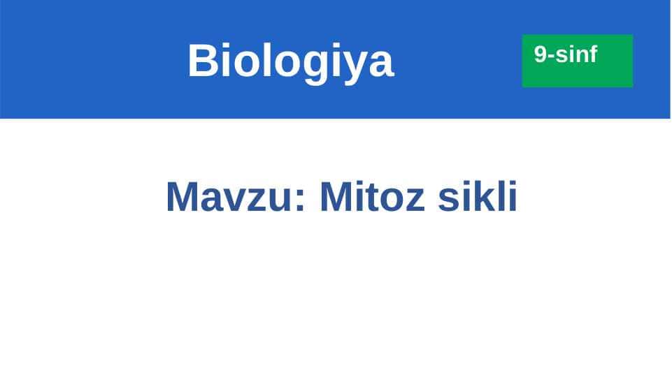 Mitoz sikli