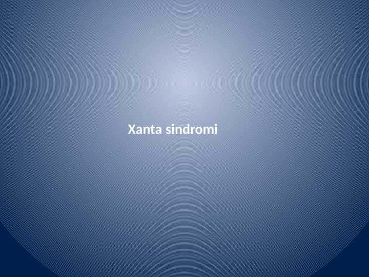 Xanta sindromi