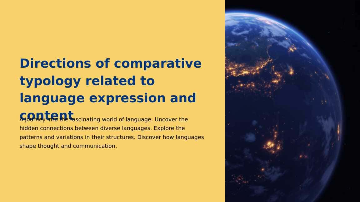 Directions of comparative typology related to language expression and content 2
