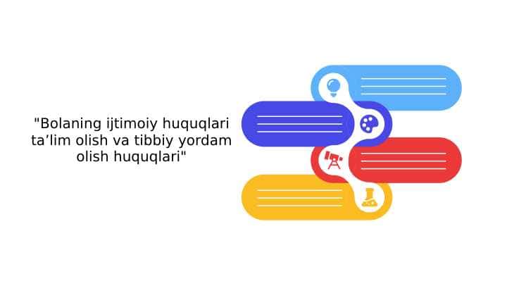 Bolaning ijtimoiy huquqlari taʼlim olish va tibbiy yordam olish huquqlari