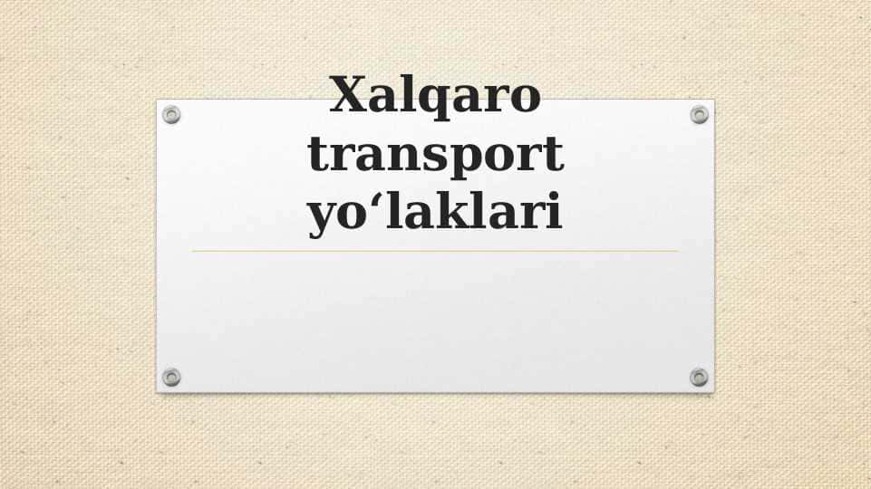 Mustaqil ish Logistika