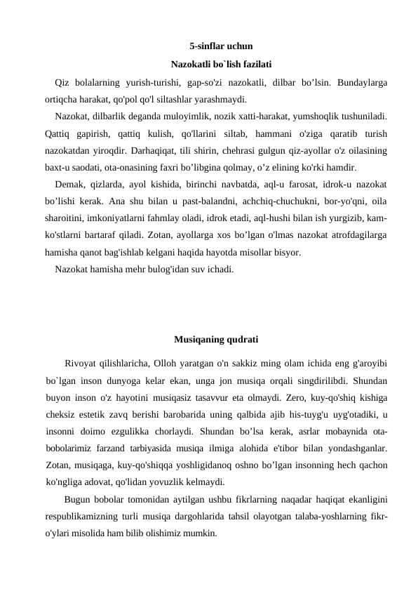 diktant matnlari