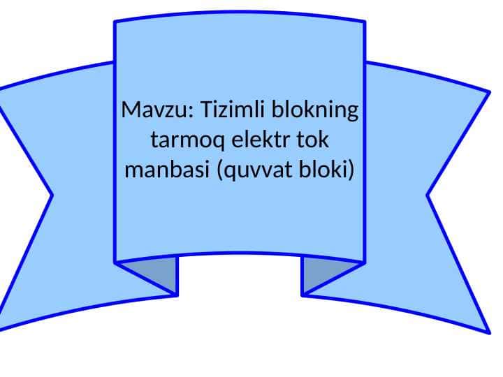 Tizimli blokning tarmoq elektr tok manbasi (quvvat bloki)