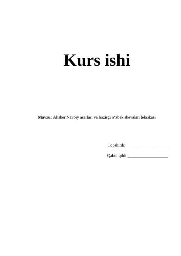 Alisher Navoiy asarlari va hozirgi oʻzbek shevalari leksikasi