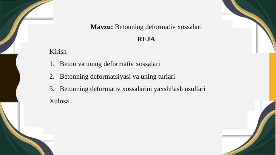 Betonning deformativ xossalari