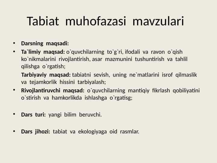 Tabiat muhofazasi mavzulari