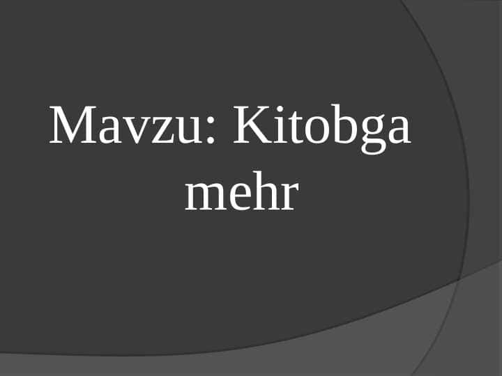 Kitobga mehr