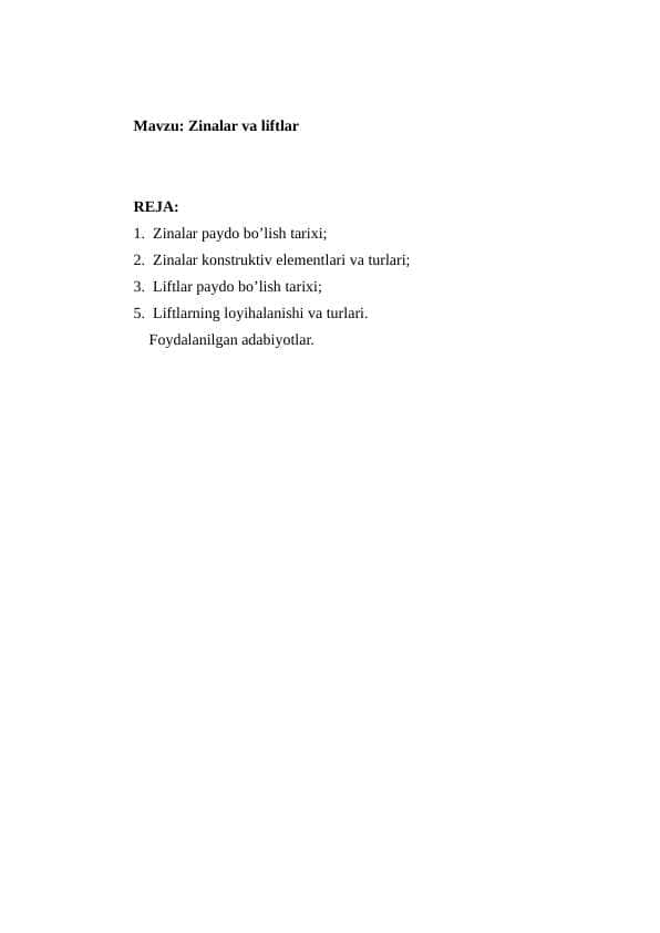 Zinalar va liftlar