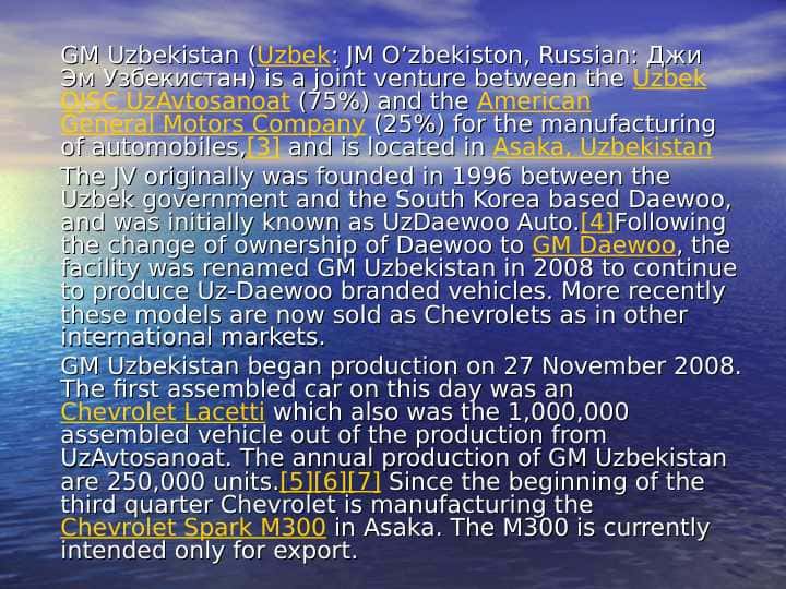 GM Uzbekistan