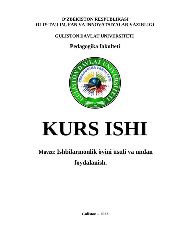 Ishbilarmonlik òyini usuli va undan foydalanish