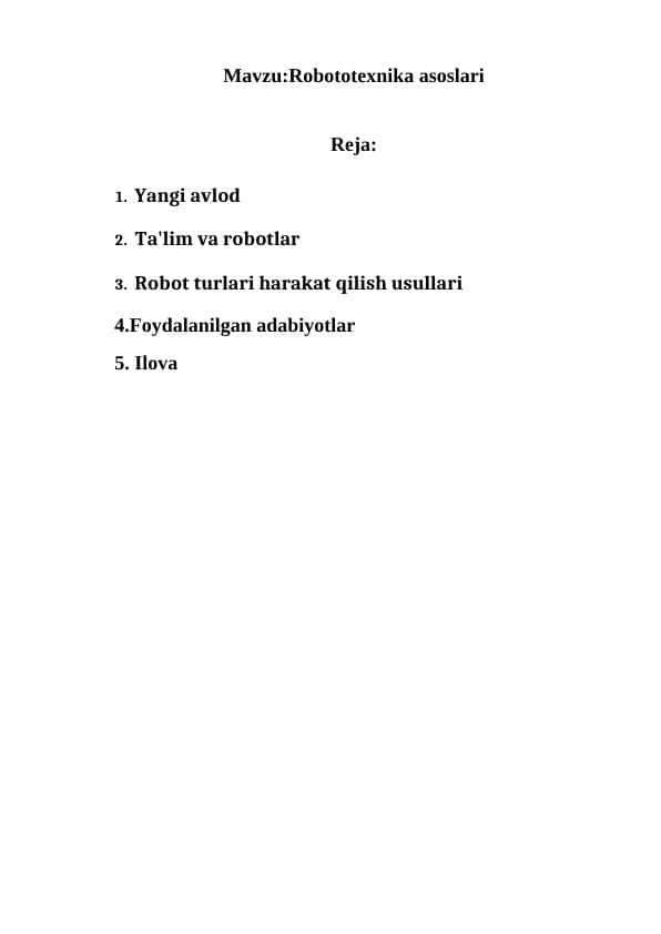 Robototexnika asoslari
