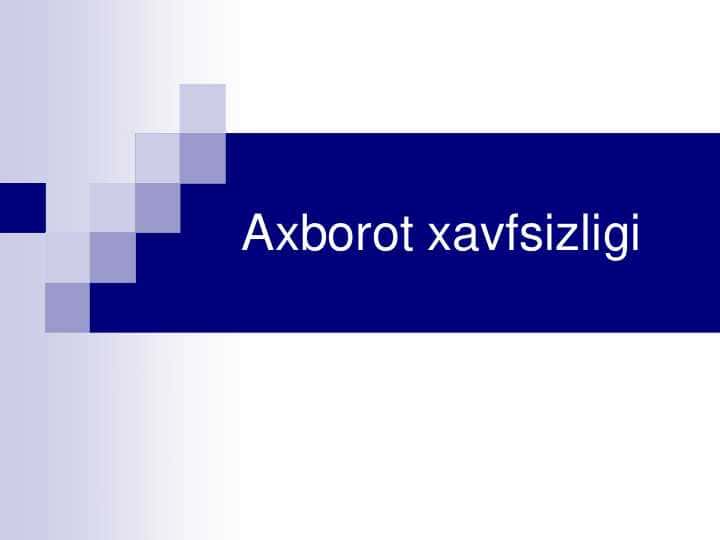 Axborot xavfsizligi