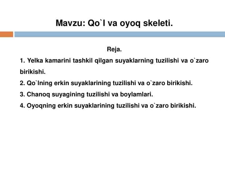 Qo'l va oyoq suyaklari