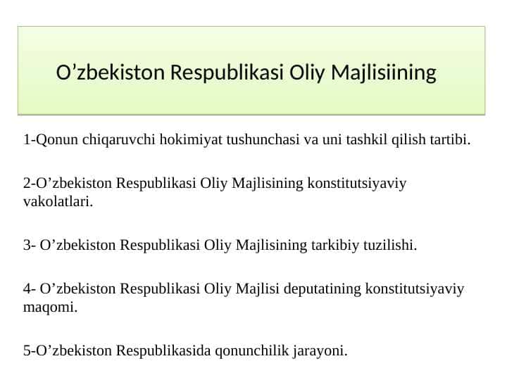 Oʻzbekiston Respublikasi oliy majlisi