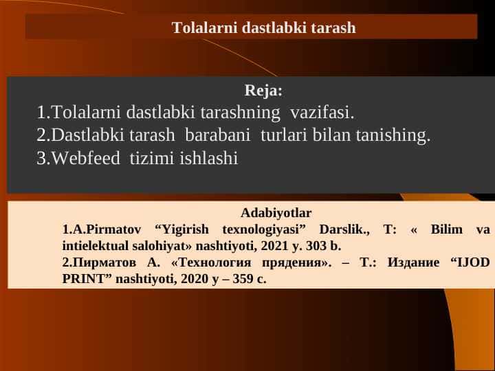 Tolalarni dastlabki tarash