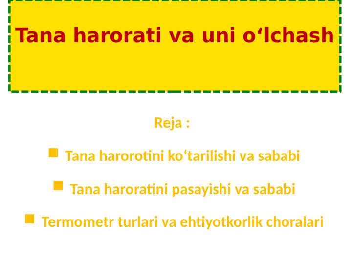 Tana harorati va uni o'lchash