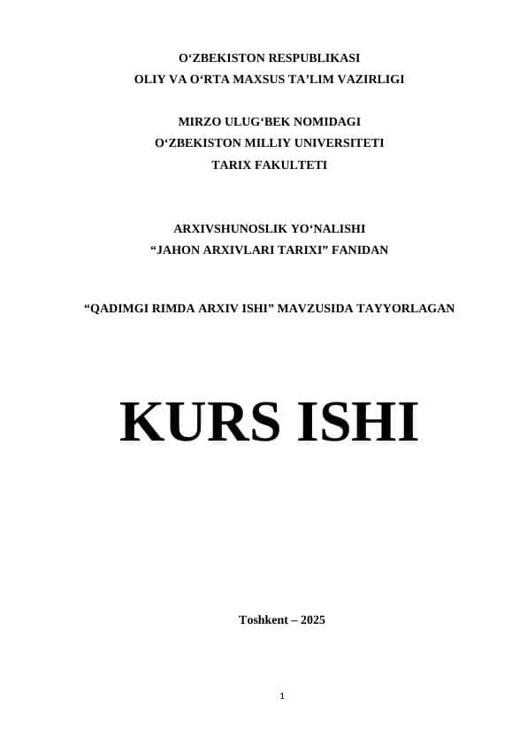 QADIMGI RIMDA ARXIV ISHI