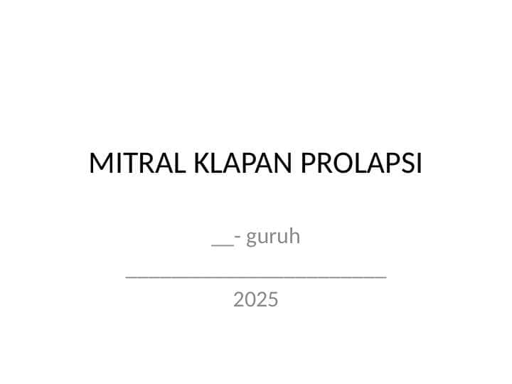 MITRAL KLAPAN PROLAPSI