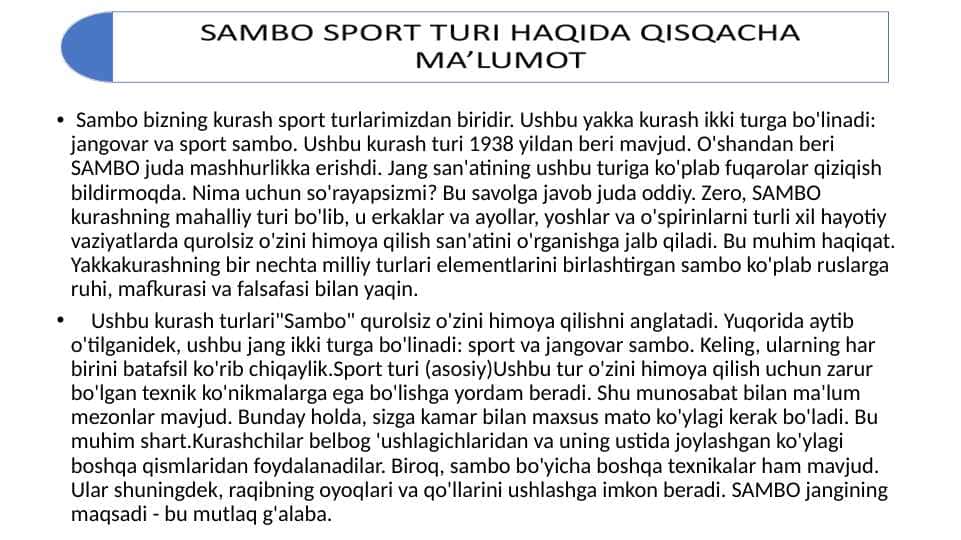 Sambo sport turi
