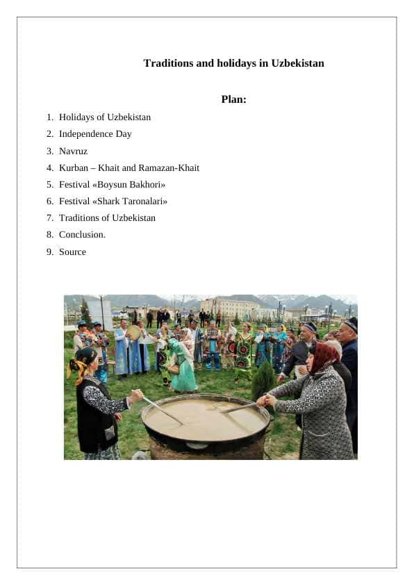 Traditions and holidays in Uzbekistan