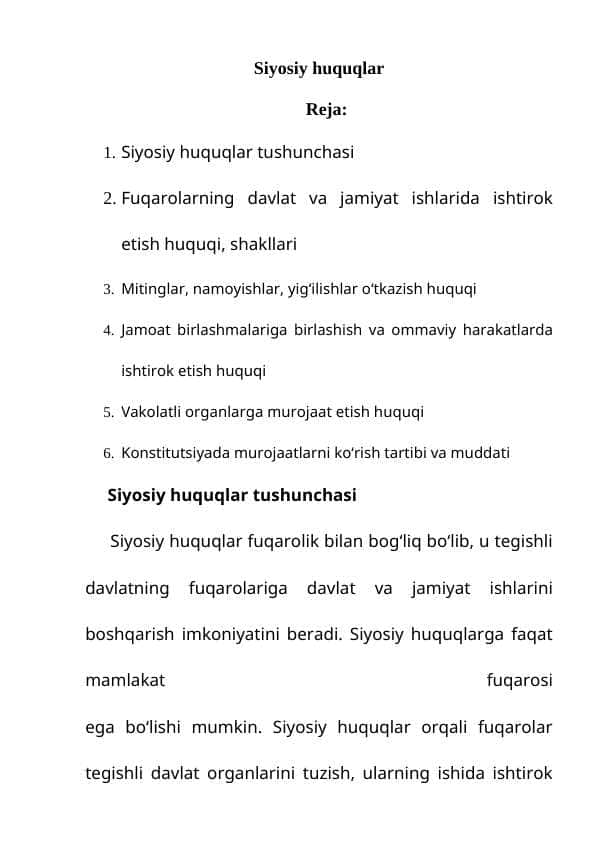 Siyosiy huquqlar