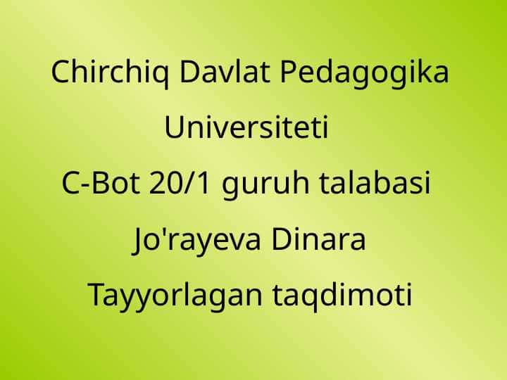 Mатематikadan didaktik o’yinlar
