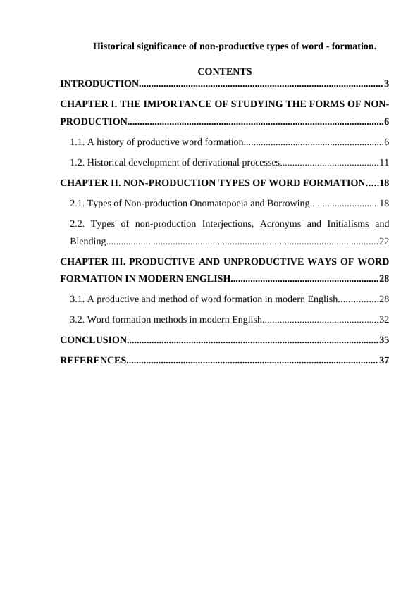 Historical significance of non-productive types of word - formation.
