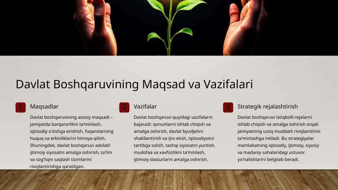 Davlat Boshqaruvining Maqsad va Vazifalari