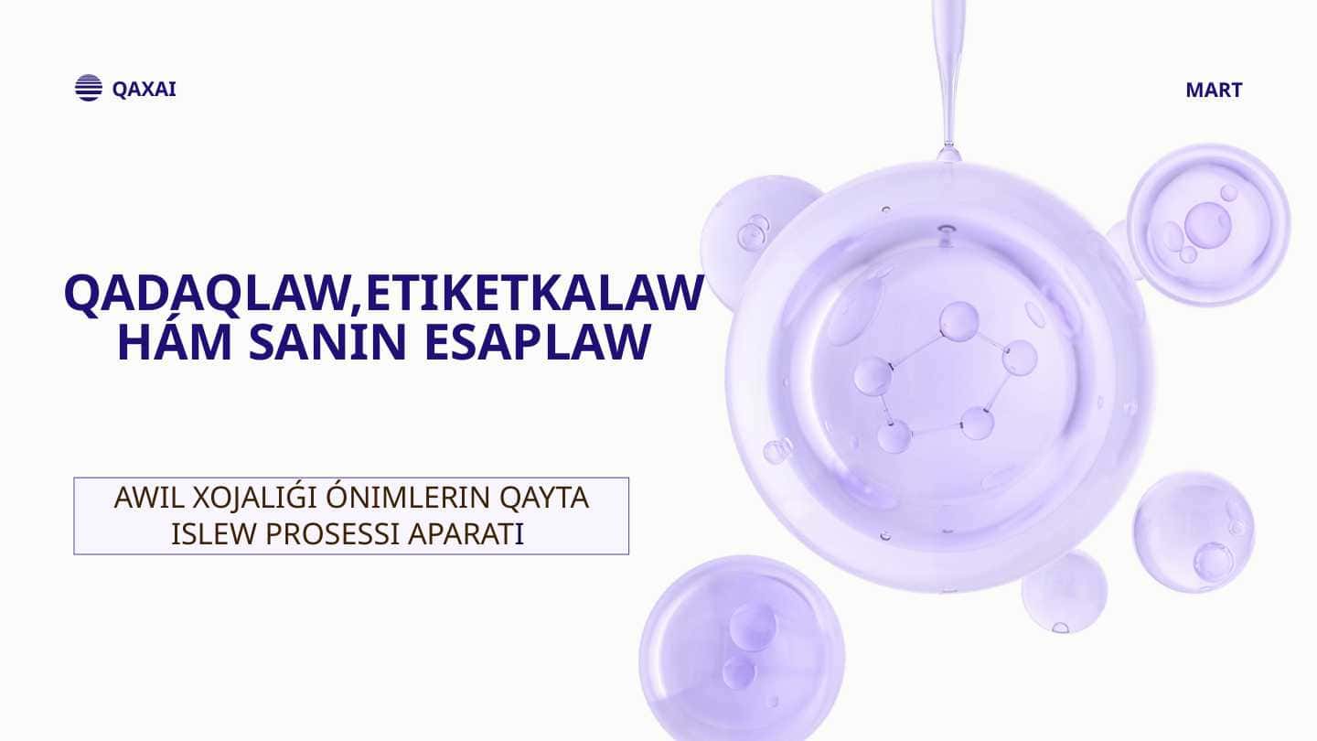 QADAQLAW,ETIKETKALAW HÁM SANIN ESAPLAW