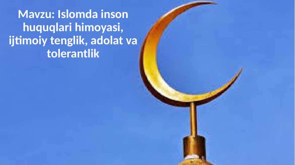 İslomdan inson huquqlari