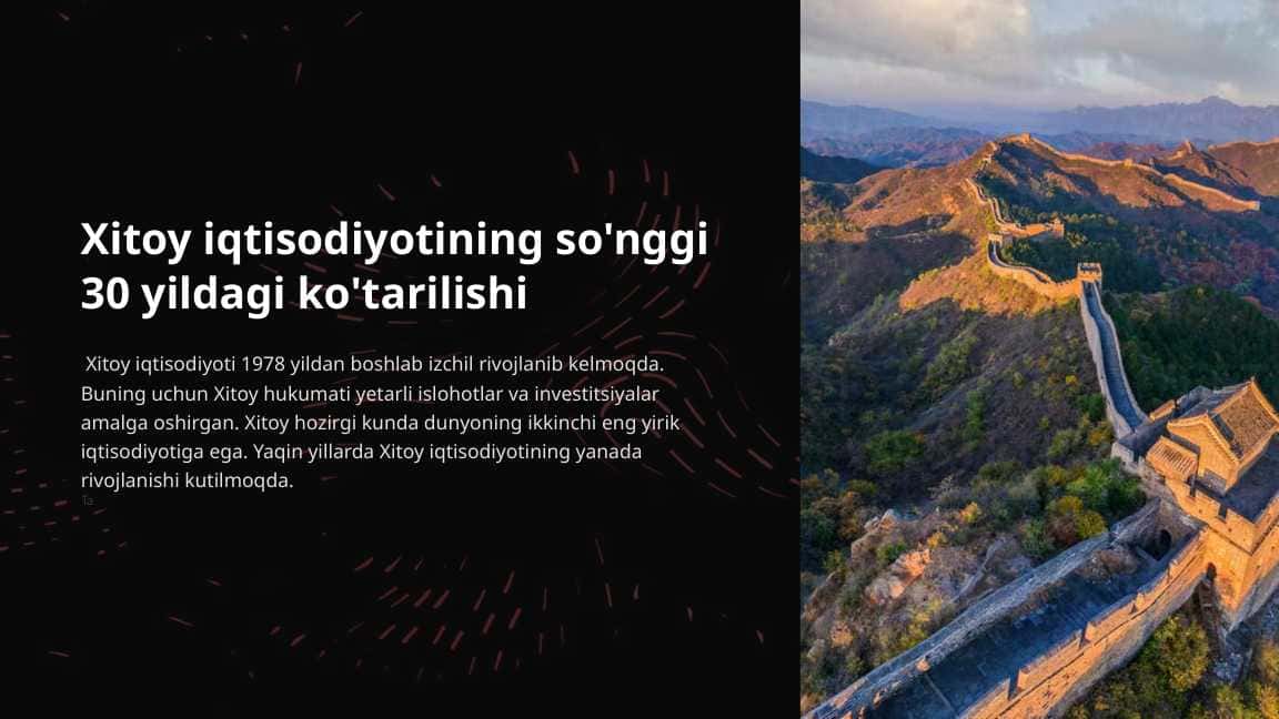 Xitoy iqtisodiyotining so'nggi 30 yildagi ko'tarilishi