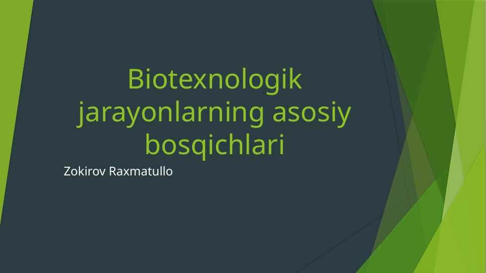 Slayd, taqdimot "Biotexnologik jarayonlarning asosiy bosqichlari"