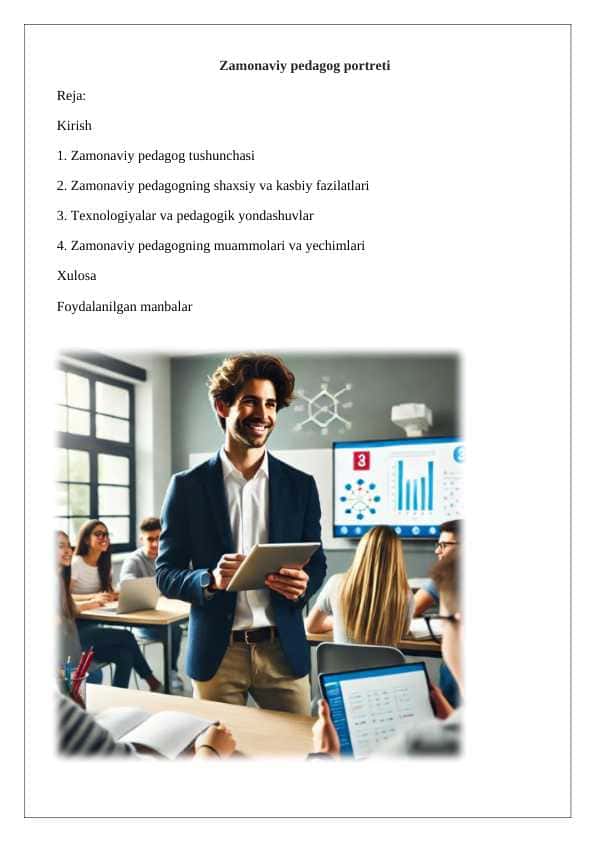 Zamonaviy pedagog portreti