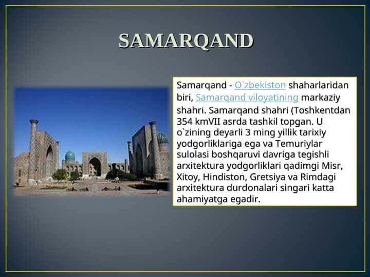 SAMARQAND