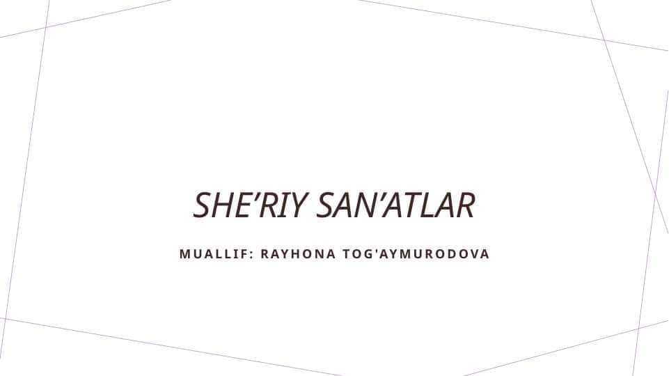Sheʼriy sanʼatlar