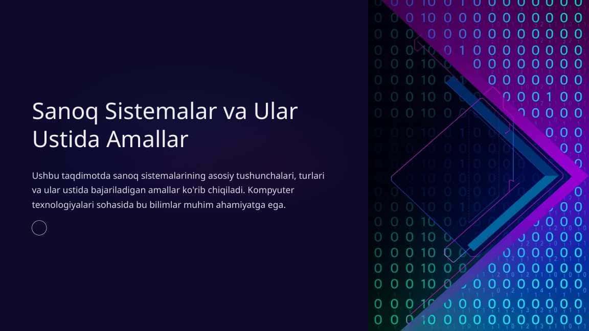 Sanoq Sistemalar va Ular Ustida Amallar